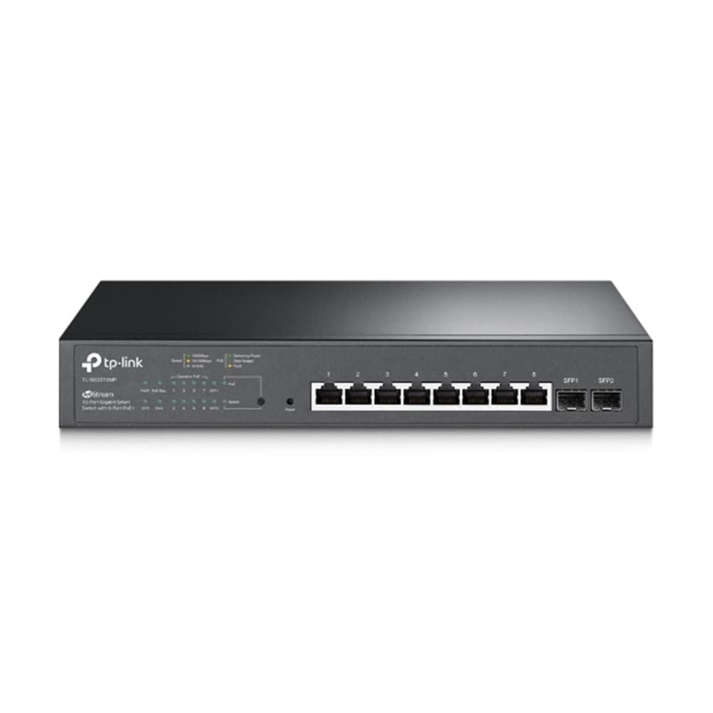Omada TP‑Link TL‑SG2210MP 8 Port PoE+ 10/100/1000 Mbps 2×SFP Yönetilebilir L2 Switch (802.3at, 65 W Toplam PoE) Gigabit