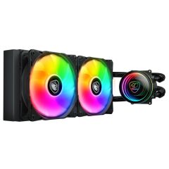 COUGAR Poseidon Elite ARGB 240 mm All‑in‑One Sıvı Soğutma Sistemi Siyah – 2×120 mm ARGB Fan, Infinity Mirror ARGB Pompa, Kablo ile Intel & AMD Uyumlu