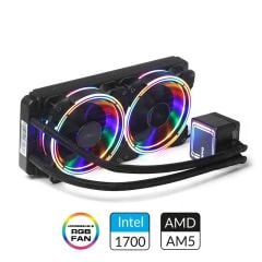 DARK DKCCW246 AQUAFORCE W246 240 mm Fixed RGB LED’li 2×120 mm PWM Fanlı Sıvı Soğutma Sistemi – LGA1150‑1700, AM2‑AM5 Soket Uyumlu
