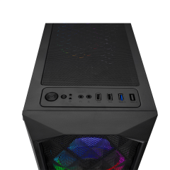 EVEREST BUMPY 4*12cm RGB Fan 600W APFC Tempered Camlı ATX Mid-T Gaming Oyuncu Ka