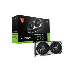 MSI GeForce RTX 4070 Ventus 2X E 12G OC 5888 CUDA 12GB GDDR6X 21Gb/s 192‑Bit HDMI 2.1a DP 1.4a Ada Lovelace Mimarili Çift Fan Ekran Kartı