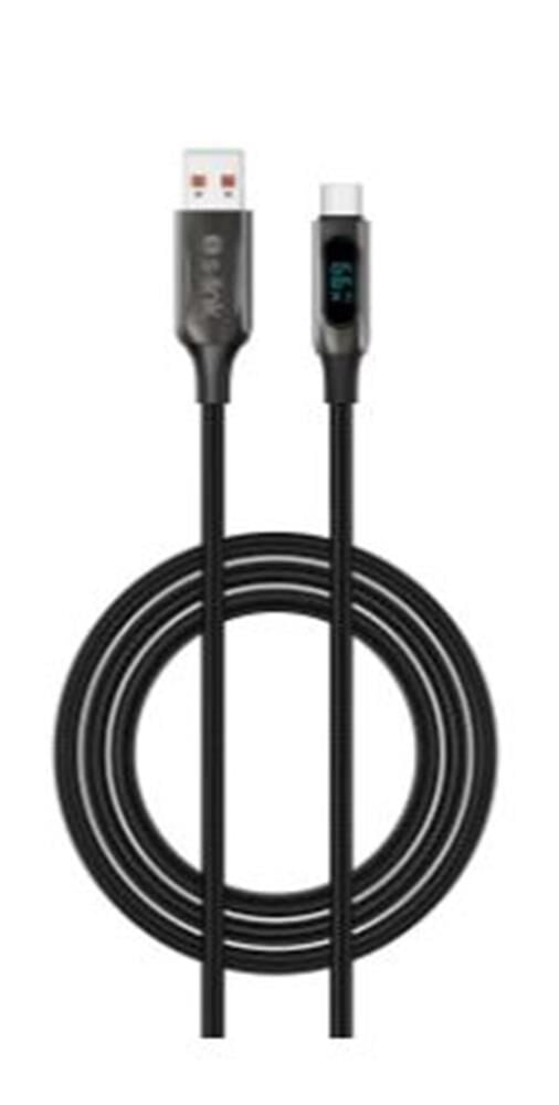 S-Link Armor LED UC-066 1 Metre 66W USB to Type-C PD Örgülü LED Başlıklı Hızlı Şarj ve Veri Aktarım Kablosu Siyah
