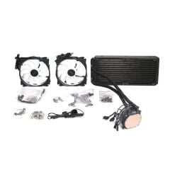 DARK DKCCW247 AQUAFORCE W247 240 mm Adressable RGB LED’li 2×120 mm PWM Fanlı Bakır Tabanlı 250 W TDP İşlemci Sıvı Soğutma Sistemi (Intel LGA 1150/1151/1200/1700 & AMD AM4/AM5)