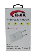 Elba ELB08 5W 1.2A Standart USB-A Ev Tipi Şarj Adaptörü (Akıllı Koruma Devreli)