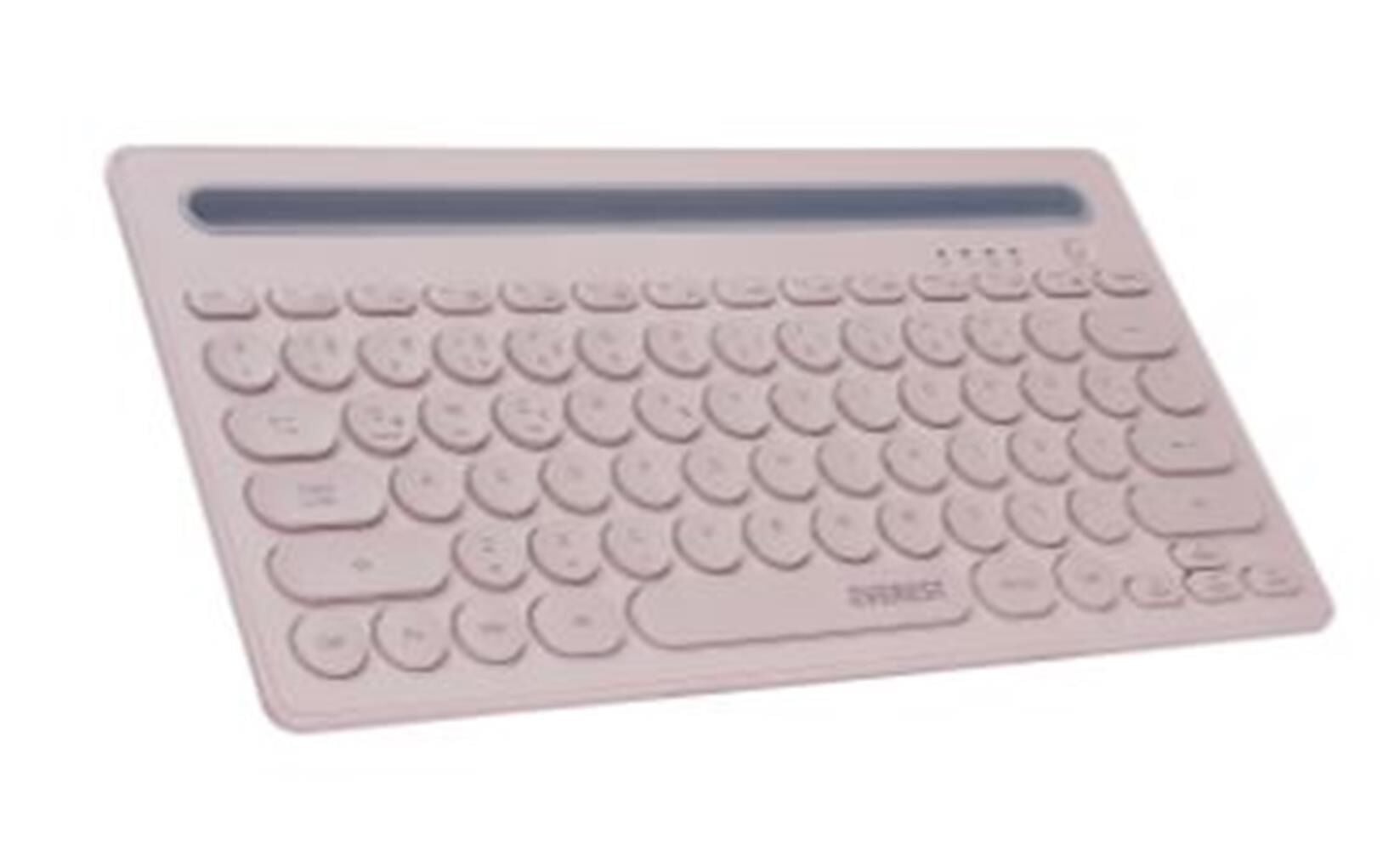 Everest KB-BT84 Pembe-Gri Bluetooth Ultra İnce Şarj Edilebilir Q Klavye - Mac/Windows/Android/iOS Uyumlu