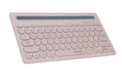 Everest KB-BT84 Pembe-Gri Bluetooth Ultra İnce Şarj Edilebilir Q Klavye - Mac/Windows/Android/iOS Uyumlu