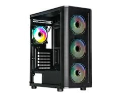 Frisby CM‑105 650W 80+ Bronze Sertifikalı ARGB Fanlı Temperli Cam & Mesh Mid Tower Kasa (ATX / Micro‑ATX / Mini‑ITX, 4×120 mm ARGB Fan, 650 W PSU Altta Konumlu)