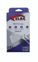 Elba ELB06-USB-25WTypc 25W Quick Charge 4.0 USB Duvar Şarj Cihazı ve 1 Metre Type-C Kablo - Beyaz
