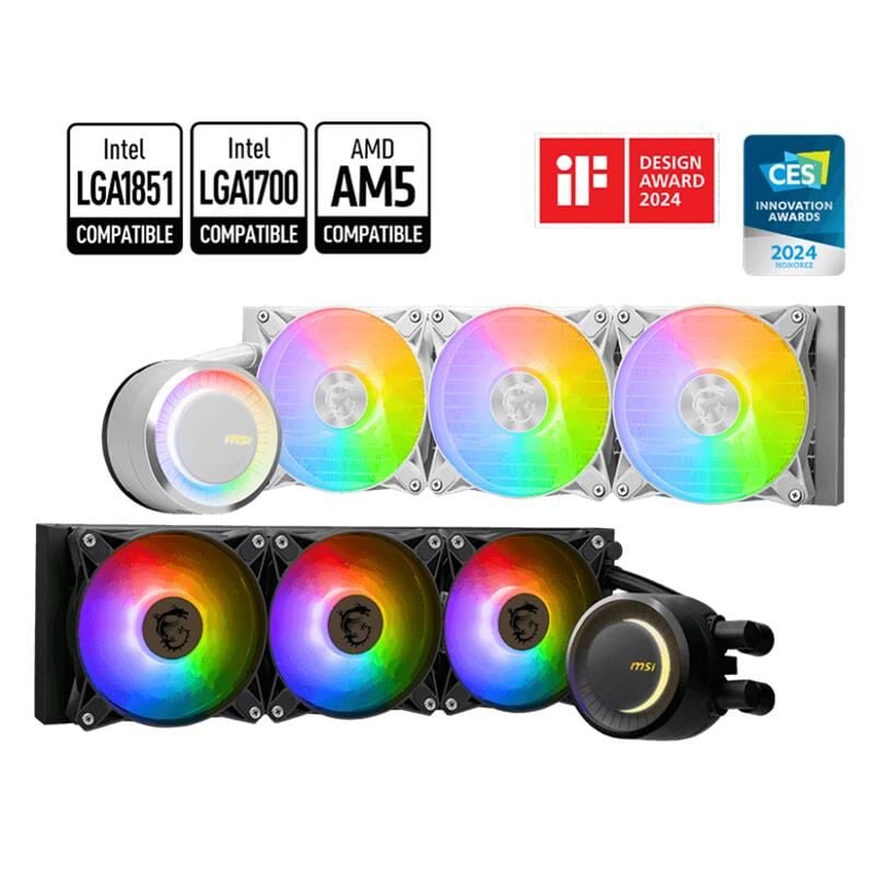 MSI MAG CORELIQUID E360 WHITE 360 mm ARGB Sıvı CPU Soğutucu | Intel LGA 1150/1151/1155/1156/1200/1700 ve AMD AM5/AM4/TR4/sTRx4 Uyumlu