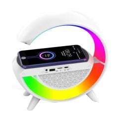 Mikado MD-G111 Beyaz 10W 1800mAh RGB Işıklı Wireless Şarjlı Bluetooth Speaker