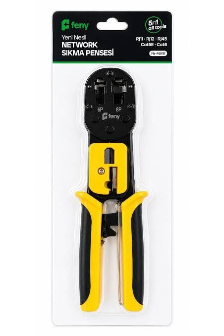 Feny FN-PEN17  RJ11-RJ12-RJ45-CAT5E-CAT6  Yeni Nesil Network Kablo Sıkma Ve Soyma Pensesi