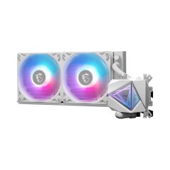 MSI MAG CORELIQUID I240 WHITE 240 mm ARGB AIO Sıvı CPU Soğutucu – 2×120 mm LDB ARGB Fan, Çift Yüzlü Infinity Mirror Blok, EPDM Tüpler, Intel LGA 1150/1151/1155/1156/1200/1700/1851 + AMD AM4/AM5 Uyumlu