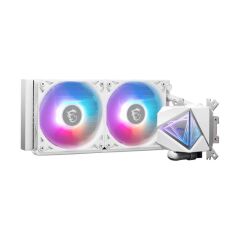 MSI MAG CORELIQUID I240 WHITE 240 mm ARGB AIO Sıvı CPU Soğutucu – 2×120 mm LDB ARGB Fan, Çift Yüzlü Infinity Mirror Blok, EPDM Tüpler, Intel LGA 1150/1151/1155/1156/1200/1700/1851 + AMD AM4/AM5 Uyumlu