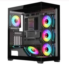 Frisby FC-9565G Dominator 650W 80+ Bronze 7x120mm Dual Ring ARGB Fanlı Temperli Cam Mid-Tower Gaming Kasa