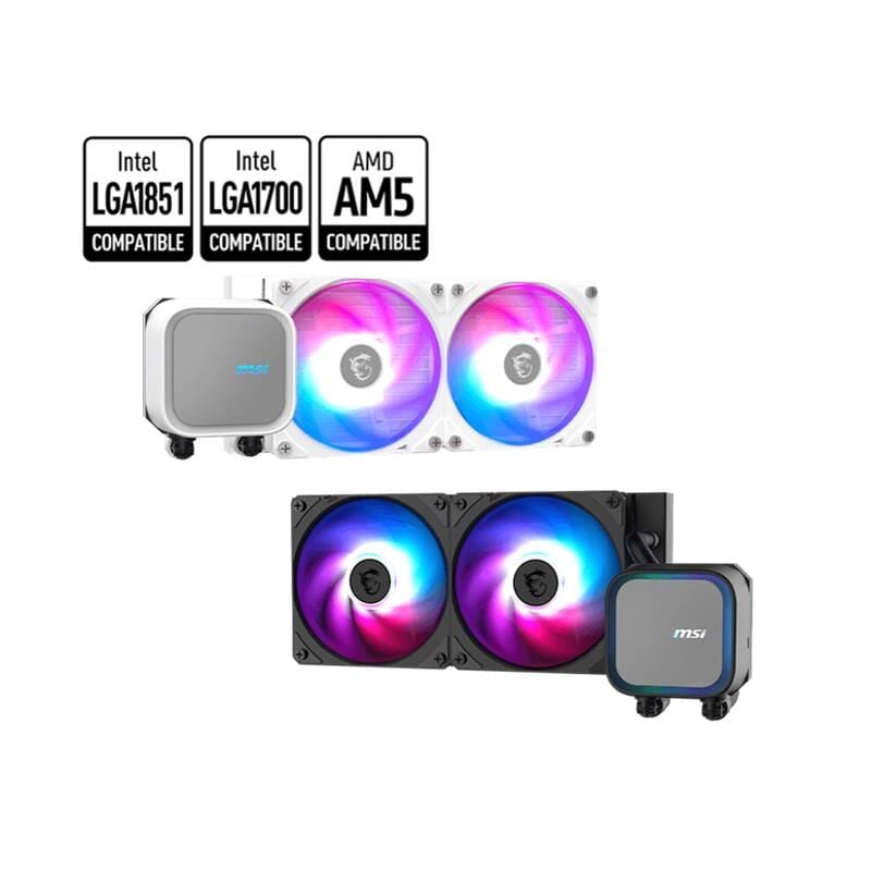 MSI MAG CORELIQUID A13 240 mm ARGB 2×120 mm PWM Fanlı Sıvı Soğutucu (Intel LGA 1700/1851 & AMD AM4/AM5 Uyumlu)
