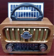 Everton RT-848 Güneş Enerjili Panelli Bluetooth FM-USB-TF Card-AUX Nostaljik Radyo