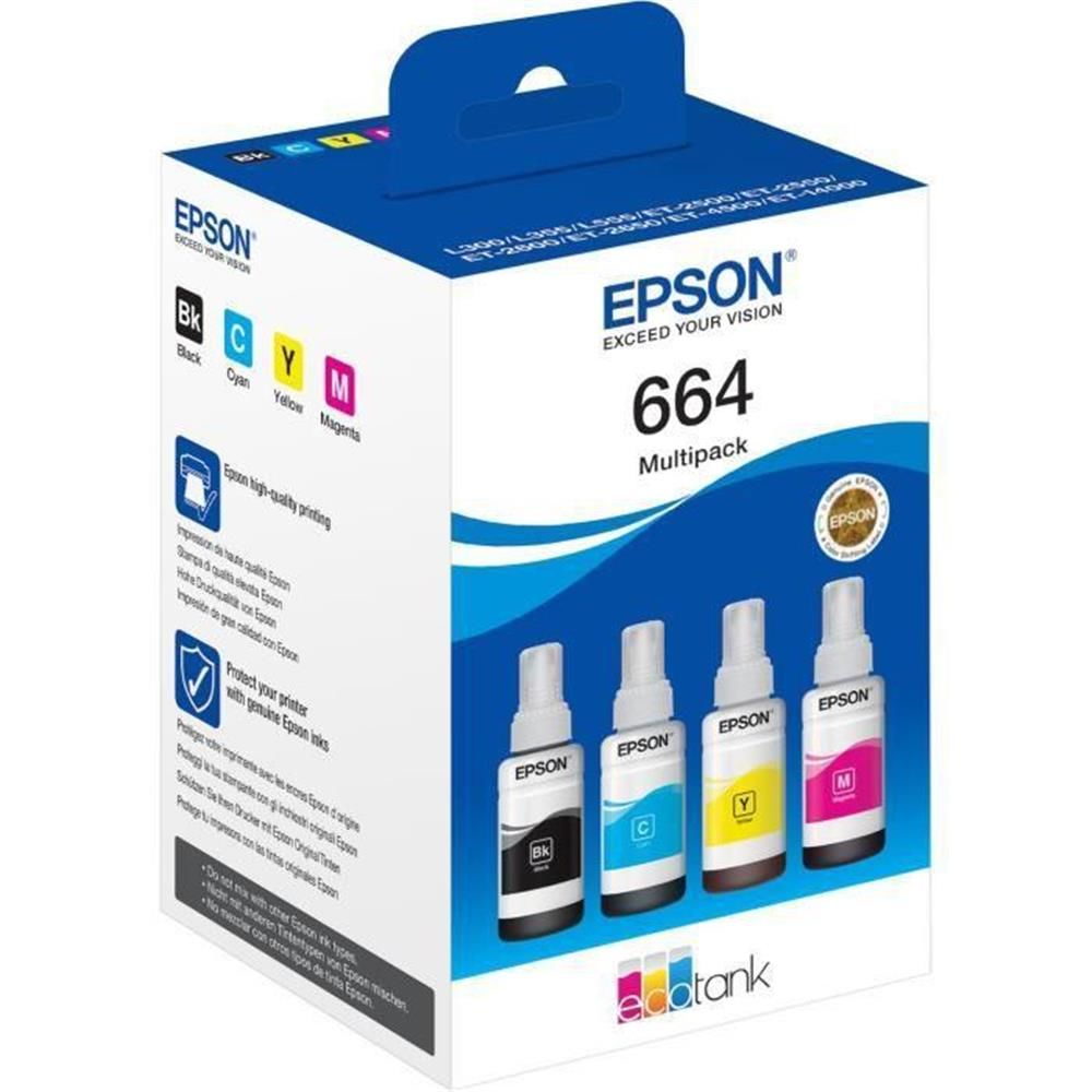 Epson T6646 Cyan-Magenta-Yellow-Black 4’lü Multipack Kartuş