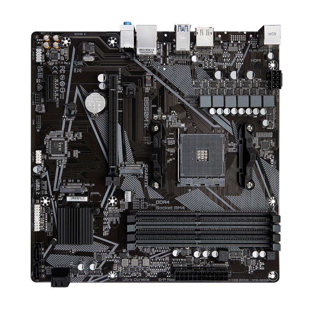 GIGABYTE B550M K DDR4 4733MHz(OC) HDMI M.2 DP mATX