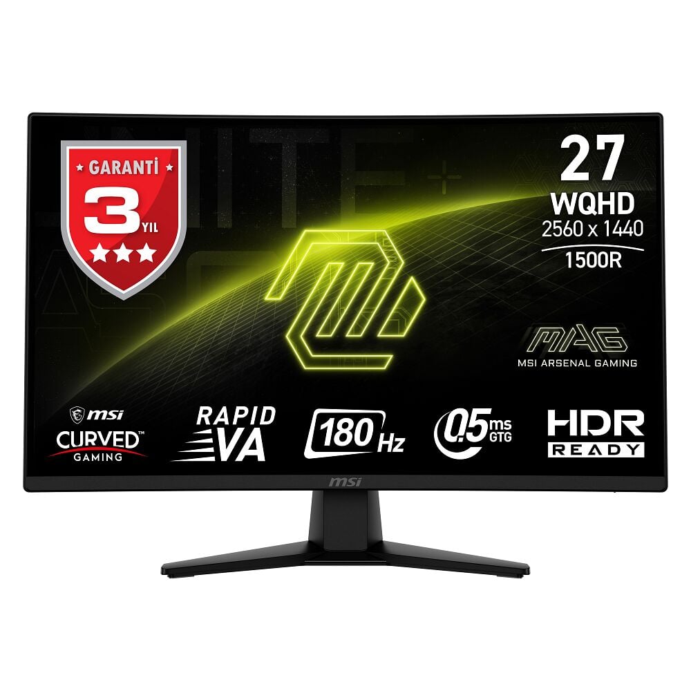 MSI MAG 274CQF 27'' WQHD 180Hz 0.5ms Curved Adaptive-Sync Gaming Monitör