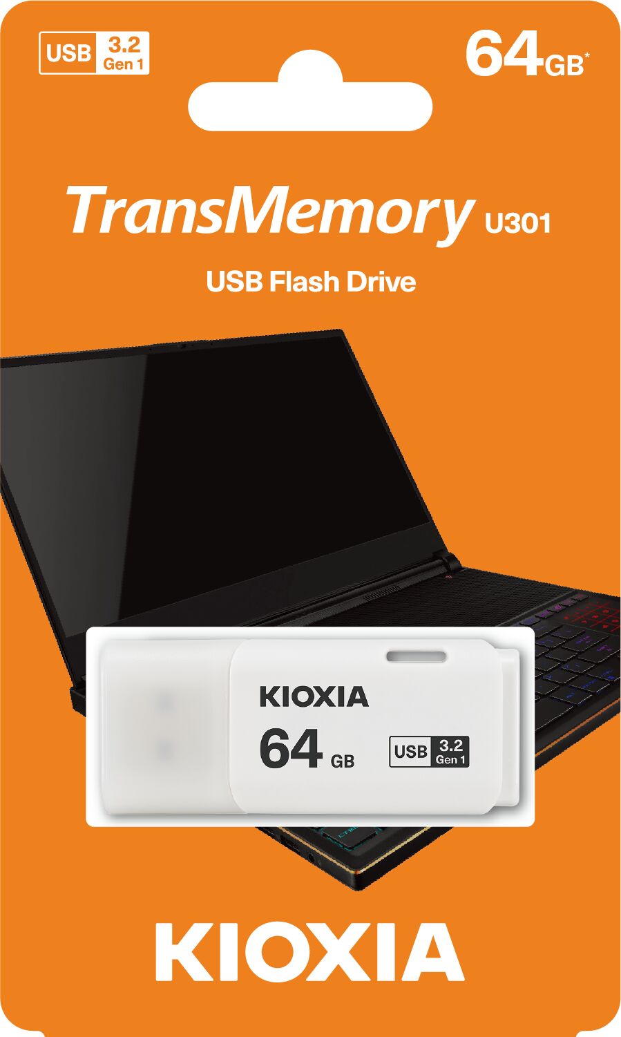 Kioxia TransMemory U301 64GB USB 3.2 Gen 1 Beyaz Flash Bellek LU301W064GG4