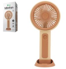 Feny FN-25 Krem- Kahverengi Kademeli Ultra Sessiz Şarjlı Taşınabilir,Standlı 500Mah Mini El Fanı