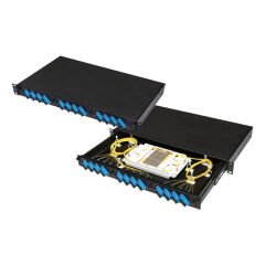 HCS DataLight SC Dupleks 24 Port Boş Fiber Optik Patch Panel Modülü 1U - Siyah