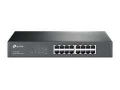 TP‑Link TL‑SG1016D 16 Port 10 / 100 / 1000 Mbps Gigabit Unmanaged Switch Rack‑mount Çelik Kasa (1U), Fanless, İç Power‑Supply