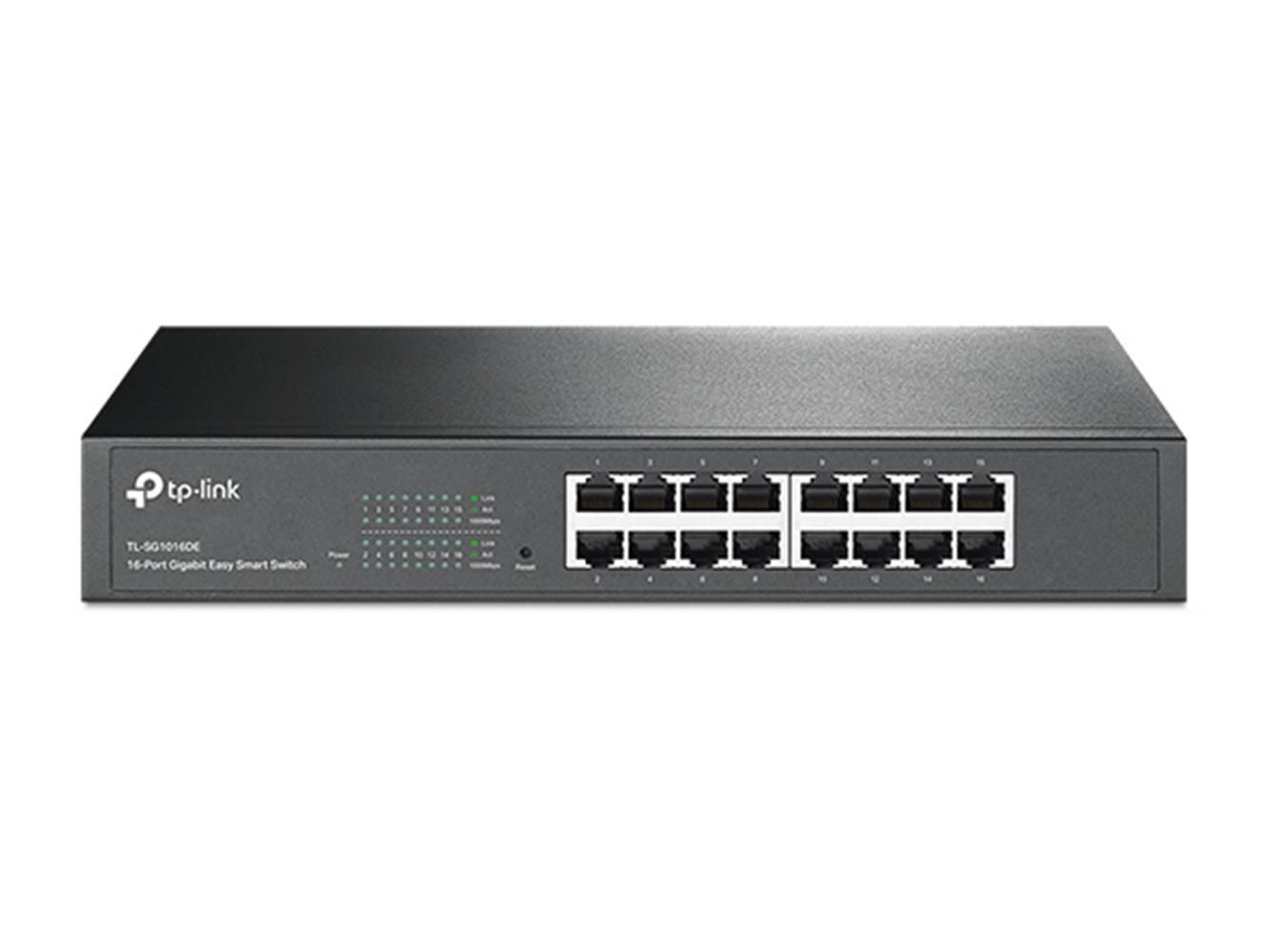 TP‑Link TL‑SG1016DE 16 Port 10/100/1000 Mbps Gigabit Easy Smart Switch Metal Kasa – Web Yönetimli, VLAN, QoS, Port Mirroring, Enerji Tasarruflu