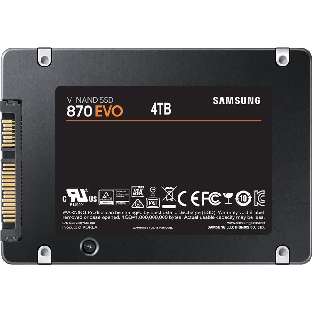 Samsung 4TB 870 EVO SATA 3 2.5'' SSD (560MB/s Okuma - 530MB/s Yazma) (MZ-77E4T0BW)