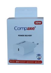 Compaxe CTA-200C 20W PD 3.0 USB-C Hızlı Şarj Adaptörü (Power Delivery)