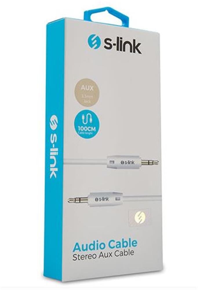 S-link SL-SP70 1 Metre Beyaz 3.5mm Stereo Ses Kablosu