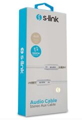 S-link SL-SP70 1 Metre Beyaz 3.5mm Stereo Ses Kablosu