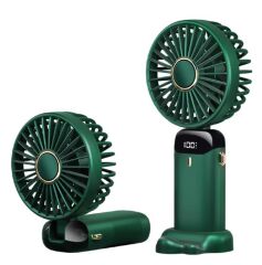 Feny FN-30 Yeşil Kademeli Ultra Sessiz Led Göstergeli Katlanabilir Şarjlı 1200Mah Mini El Fanı
