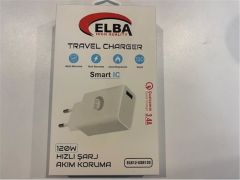 Elba ELB12 USB120 120W 3.4A Ultra Hızlı Şarj Destekli Akım Korumalı Isıya Dayanıklı Şarj Adaptörü