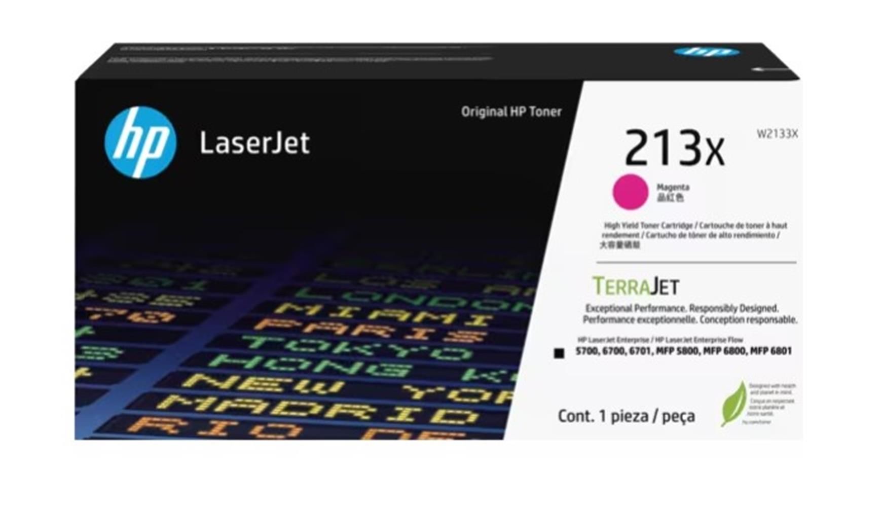HP 213X (W2133X) Magenta (Kırmızı) Orijinal Yüksek Kapasiteli LaserJet Toner Kartuşu (6.000 Sayfa)