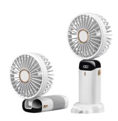 Feny FN-30 Beyaz Kademeli Ultra Sessiz Led Göstergeli Katlanabilir Şarjlı 1200Mah Mini El Fanı