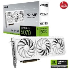 Asus PRIME GeForce RTX 5070 OC White Edition 12GB GDDR7 192-Bit Ekran Kartı - PRIME-RTX5070-O12G-WHITE