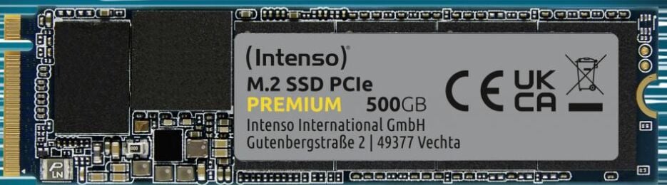 Intenso Premium 500GB M.2 NVMe PCIe Gen3 x4 2100MB-1700MB/s SSD (3835450)
