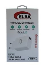 Elba ELB14 67W 3.4A GaN Destekli Hızlı Şarj Adaptörü (Akıllı Koruma & Isıya Dayanıklı)