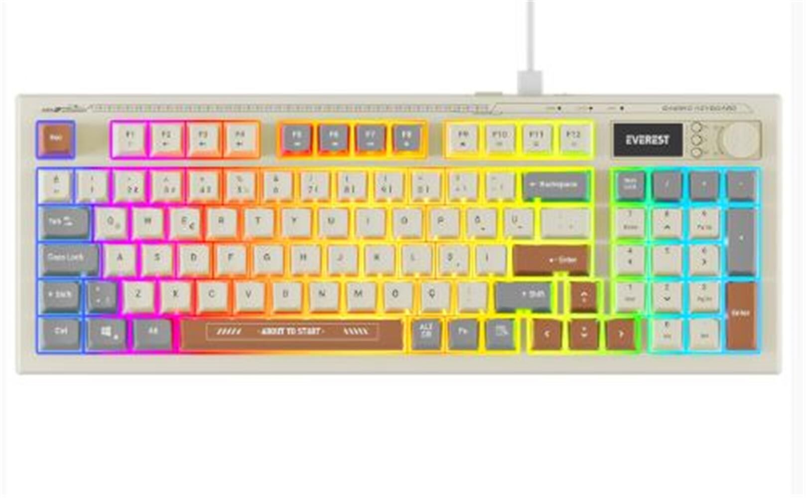 Everest KB-79 SILENT PRO Gri-Mavi-Kahve Tuş Kombinasyonlu Sessiz RGB Türkçe Q Membrane Oyuncu Klavyesi