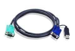 ATEN 2L-5202U 1.8 Metre USB KVM Switch Bağlantı Kablosu VGA + USB Klavye Mouse Destekli