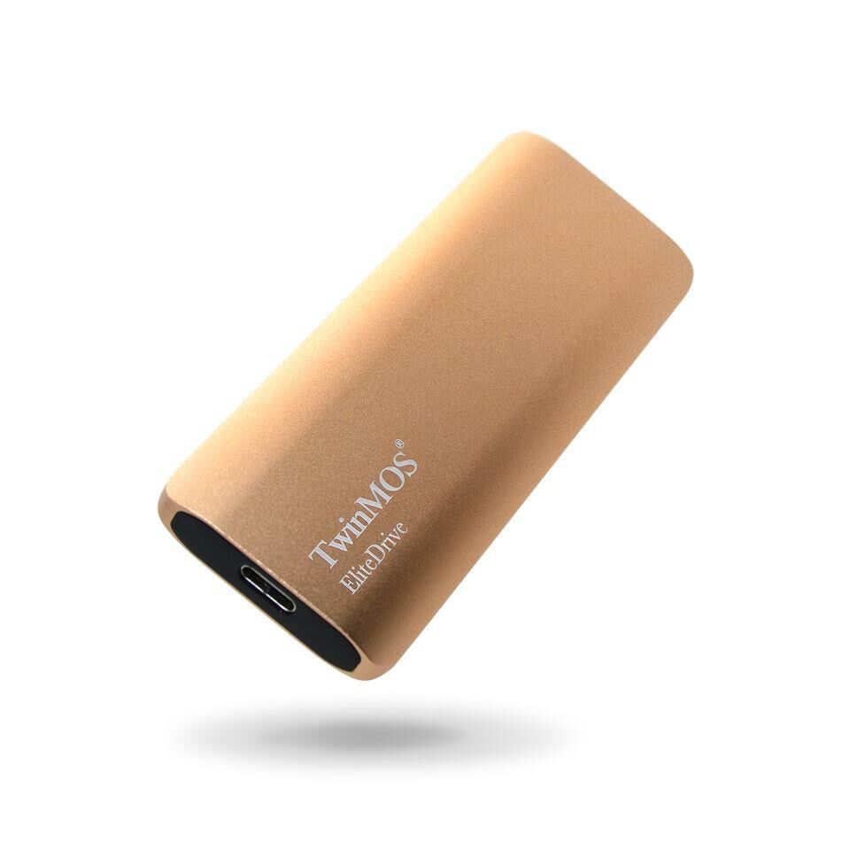 TwinMOS 512 GB External SSD USB 3.2 / Type‑C Gold PSSDFGBMED32‑G 550 MB/s Okuma – 450 MB/s Yazma Shockproof Alüminyum Kasa