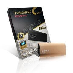 TwinMOS 512 GB External SSD USB 3.2 / Type‑C Gold PSSDFGBMED32‑G 550 MB/s Okuma – 450 MB/s Yazma Shockproof Alüminyum Kasa