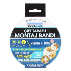 Vodaseal Çift Taraflı Ultra Köpük Montaj Bandı 25 mm x 10 m