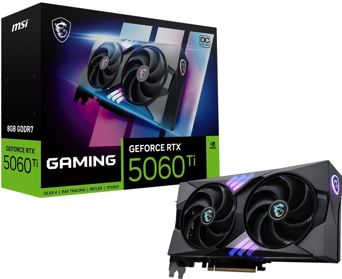 MSI GeForce RTX 5060 Ti 8 GB GAMING OC GDDR7 128‑Bit PCI‑Express 5.0 x16 (3×DP 2.1b + 1×HDMI 2.1b) DirectX 12 DLSS 4 Blackwell Grafik Kartı
