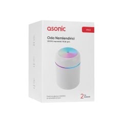 Asonic HN22 Matte Beyaz 2W 300ML kapasiteli 4 Saat Çalışabilir RGB Mini Oda Nemlendirici