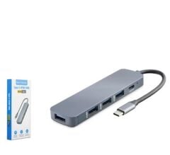 Hadron HDX7044 Type-C Hub 4-USB3.0 + DC SV Gri