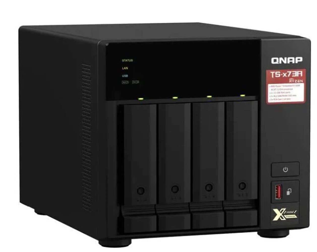 QNAP TS-473-8G AMD RX-421ND 4 Yuvalı 8GB RAM 2xM.2 SATA SSD Slotlu NAS Depolama Ünitesi