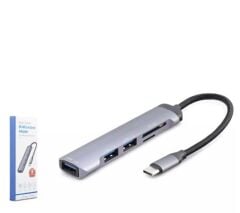 Hadron HDX7039 USB Hub Combo 5-in-1 Type-C SD + TF Kart Okuyucu Gri