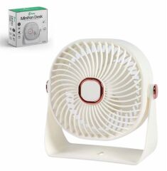 Feny FN-F55 Beyaz Ultra Sessiz 3 Kademeli Şarjlı 800Mah Masa Fanı 4''